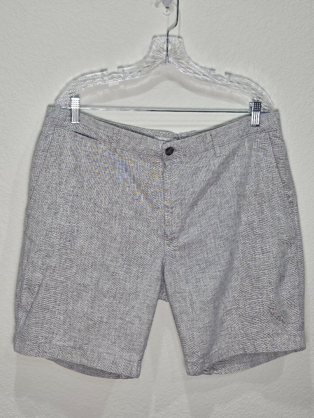 Goodfellow & Co Men's 38 Gray Linden Linen Cotton Flat Front Shorts